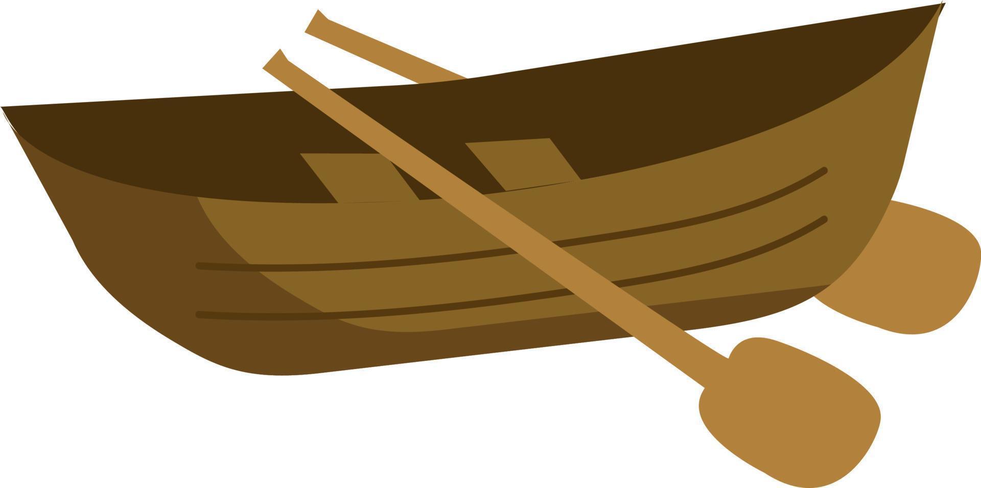 A wooden row boat, vector or color illustration.