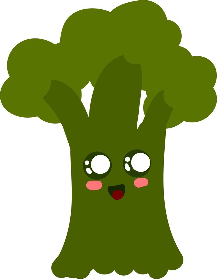 Cute broccoli, illustration, vector on white background.