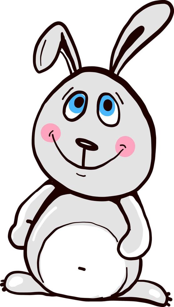 Happy chubby bunny, illustration, vector on white background.