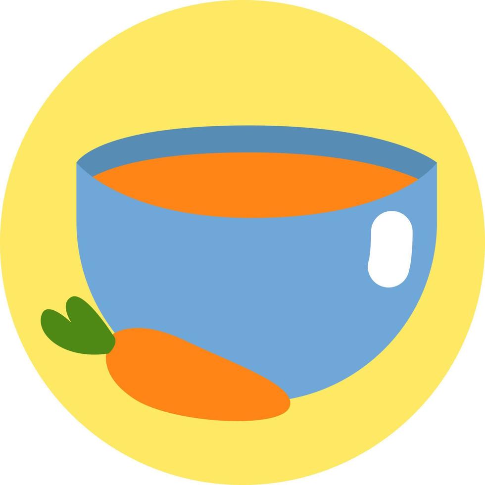 sopa de zanahoria, ilustración, vector sobre fondo blanco.