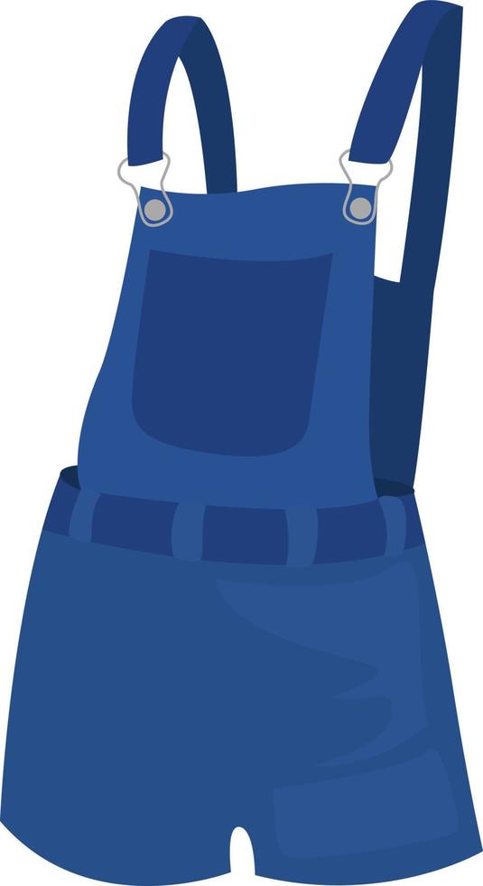 Blue overalls, illustration, vector on white background