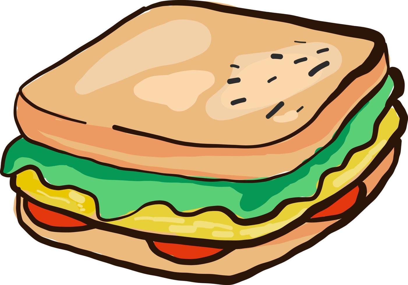 Square sandwich, illustration, vector on white background 13574185