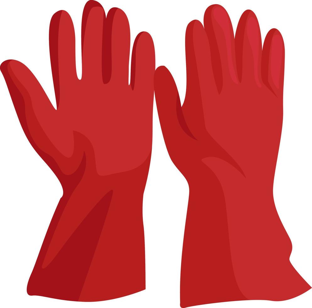 Red gloves, illustration, vector on white background