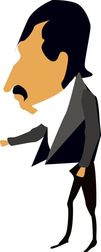 Businessman, illustration, vector on white background.