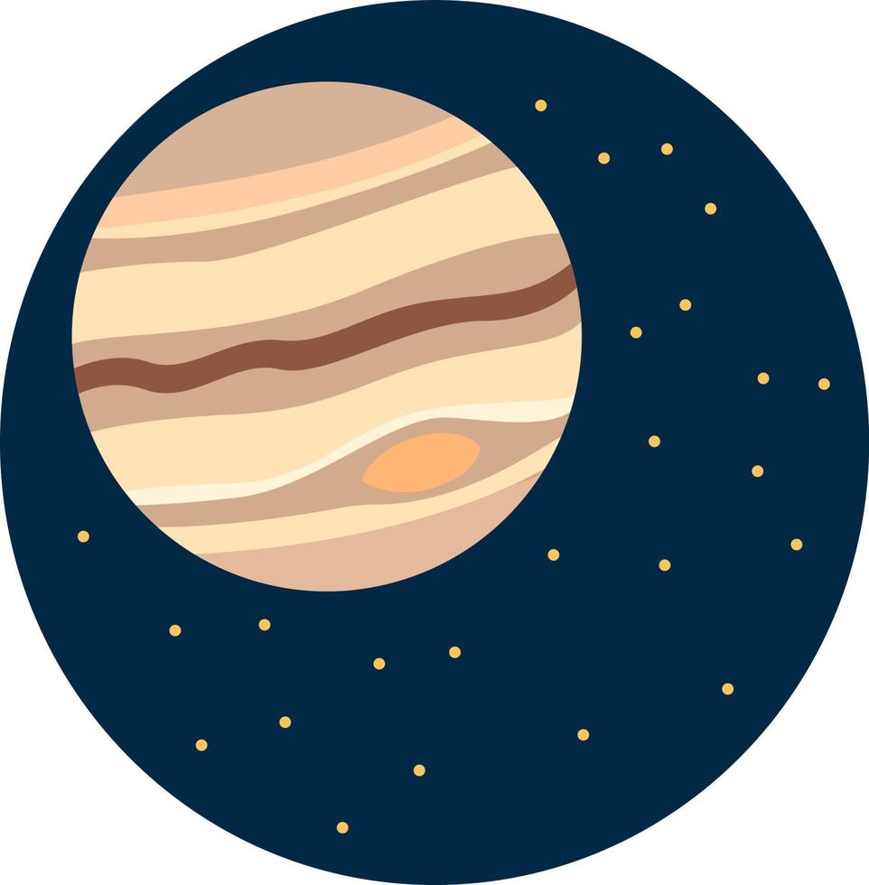 planeta júpiter, ilustración, vector sobre fondo blanco.