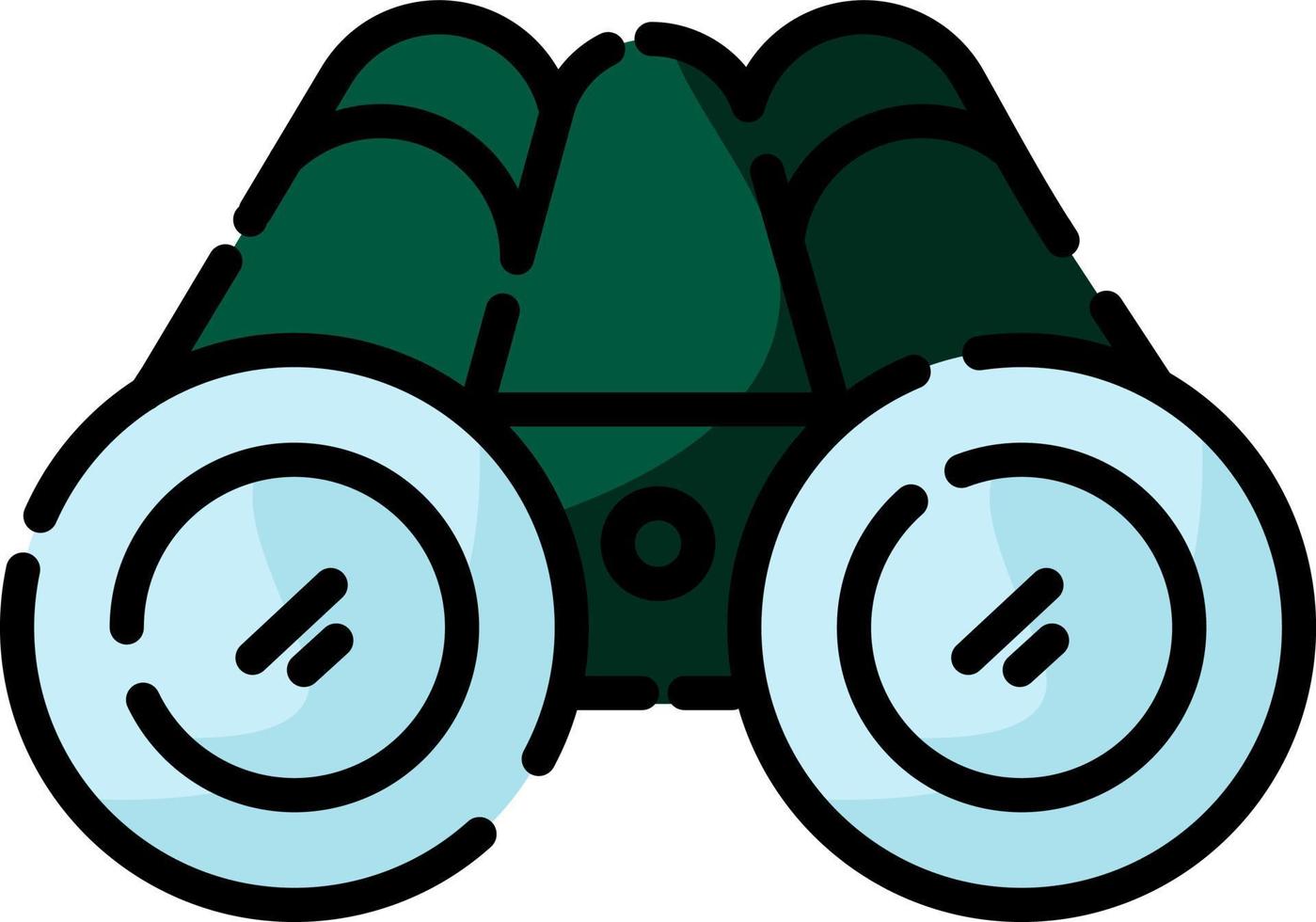 Camping binoculars , illustration, vector on a white background.
