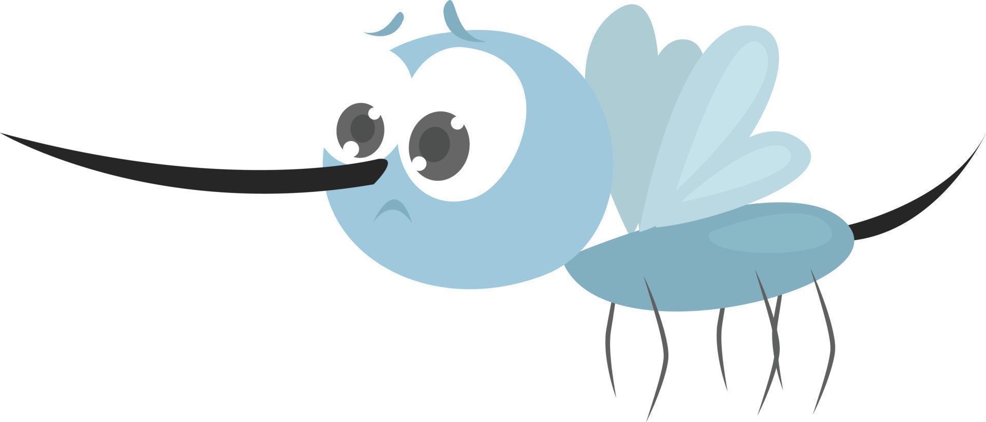 mosquito azul, ilustración, vector sobre fondo blanco
