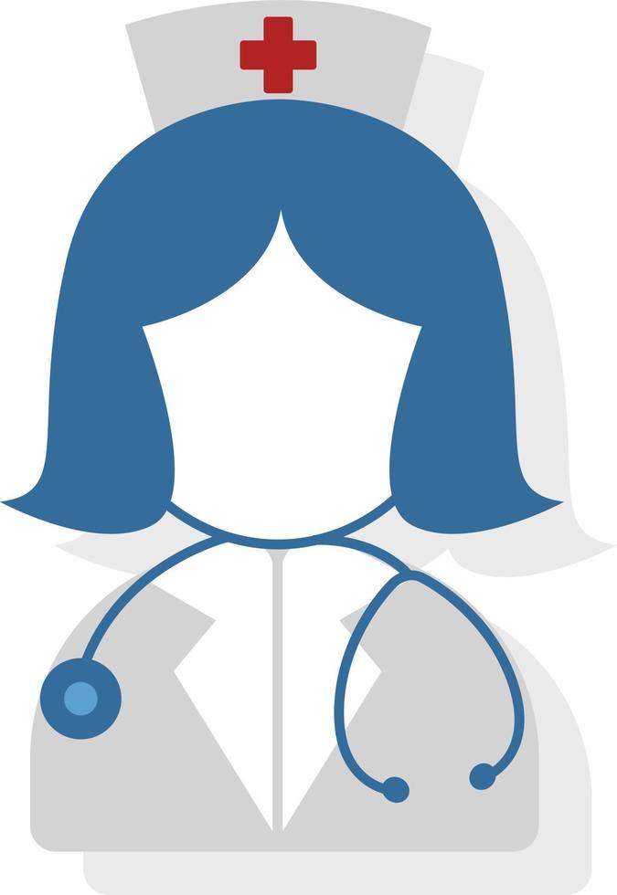 Medical nurse in uniform, illustration, vector on white background.