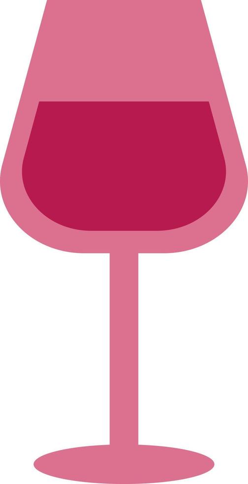 Pink glass of wine, illustration, vector on a white background.