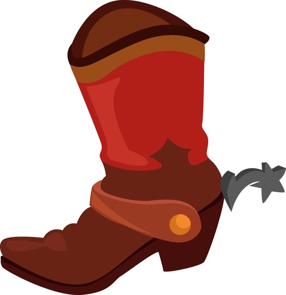 Cowboy boots, illustration, vector on white background.