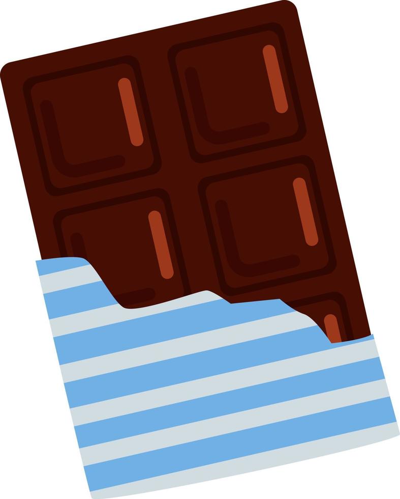 Chocolate bar, illustration, vector on a white background.