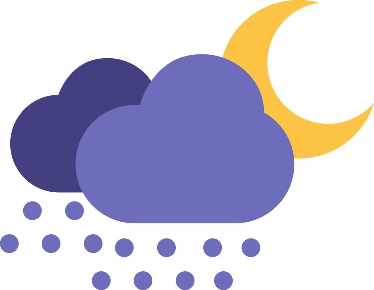 Snowy clouds, illustration, vector on white background.