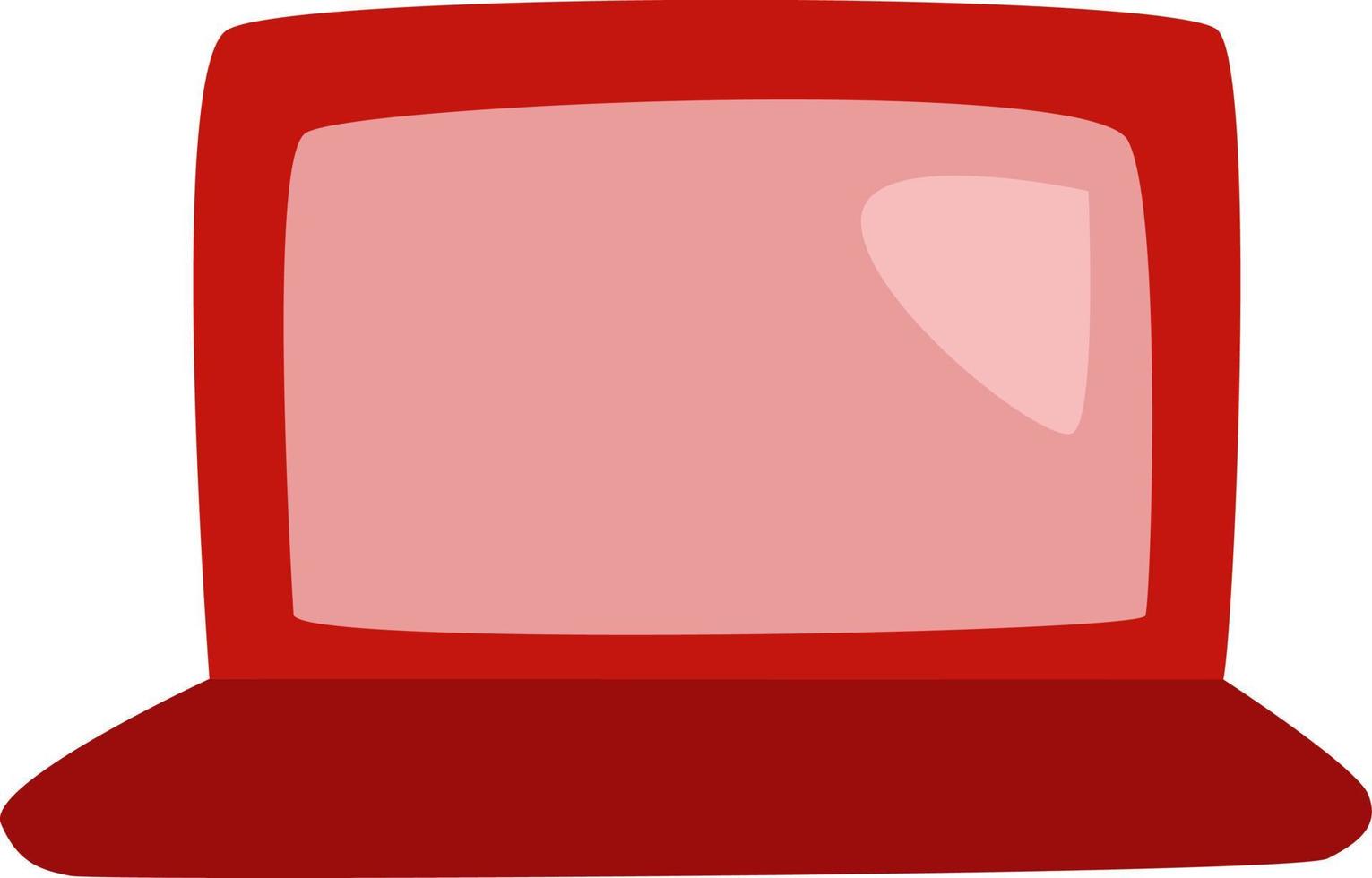 Red office laptop, illustration, vector on a white background.