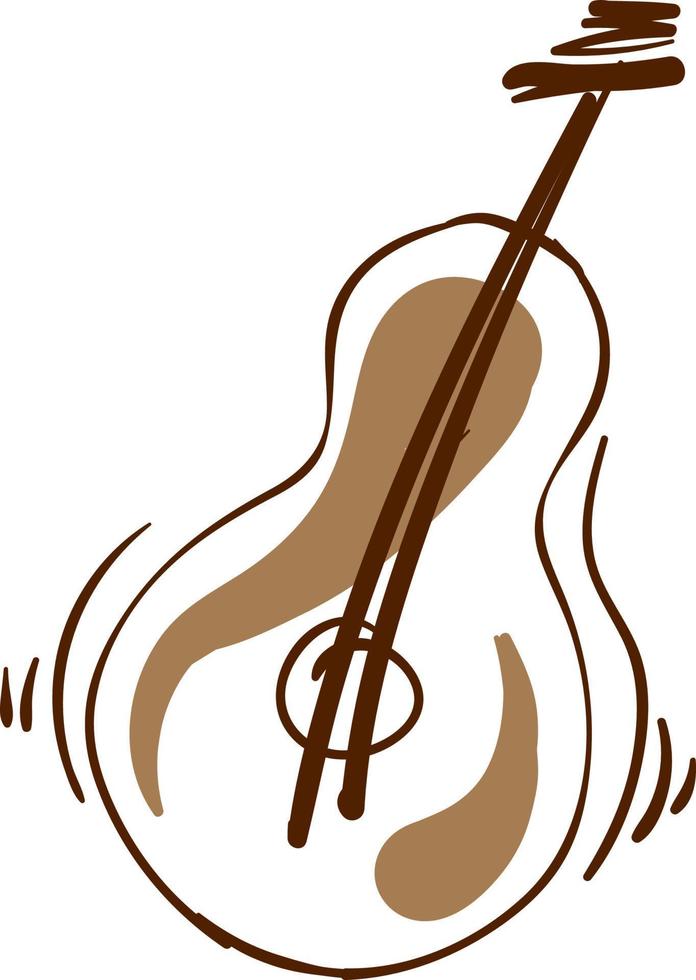 Decorative guitar, illustration, vector on white background.