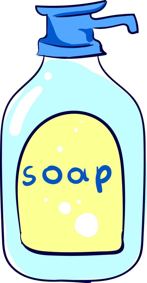 Bottle of soap, illustration, vector on white background