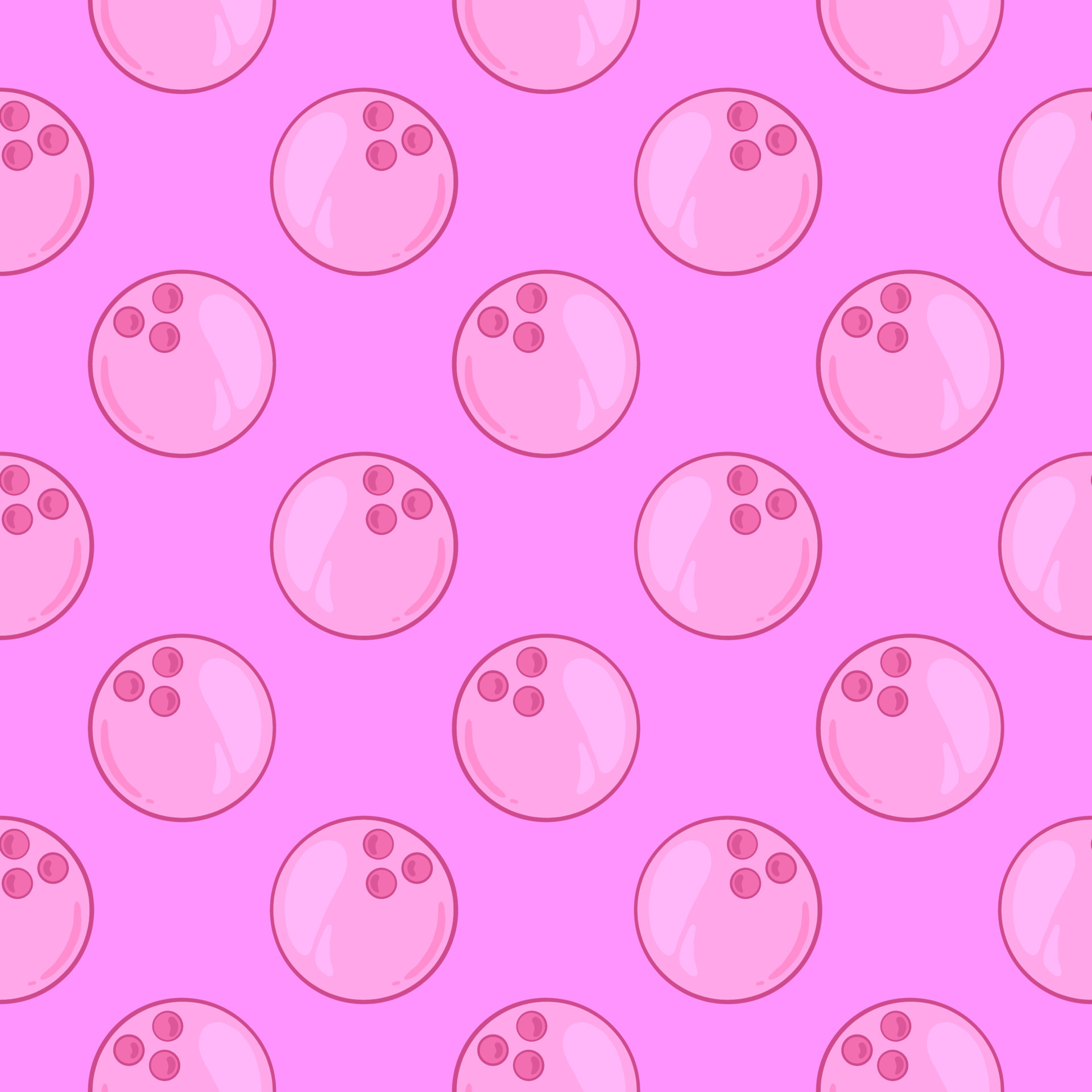 Bowling ball , seamless pattern on a pink background. 13574560 Vector
