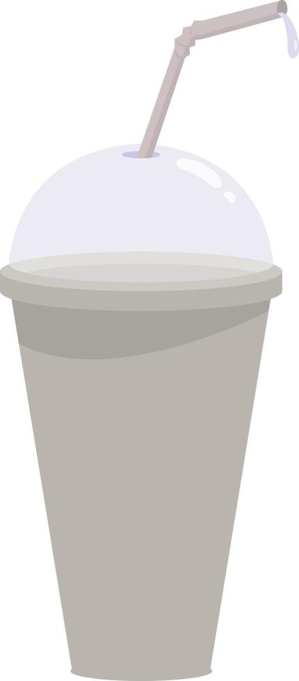 Cup with a straw, illustration, vector on white background.