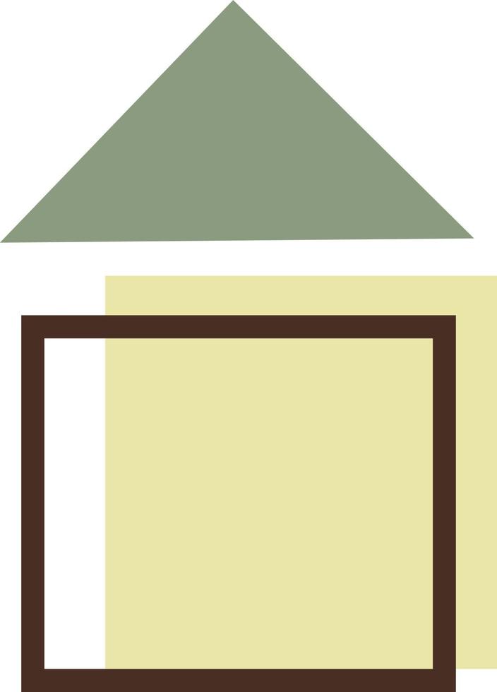 pequeña casa verde, icono de ilustración, vector sobre fondo blanco