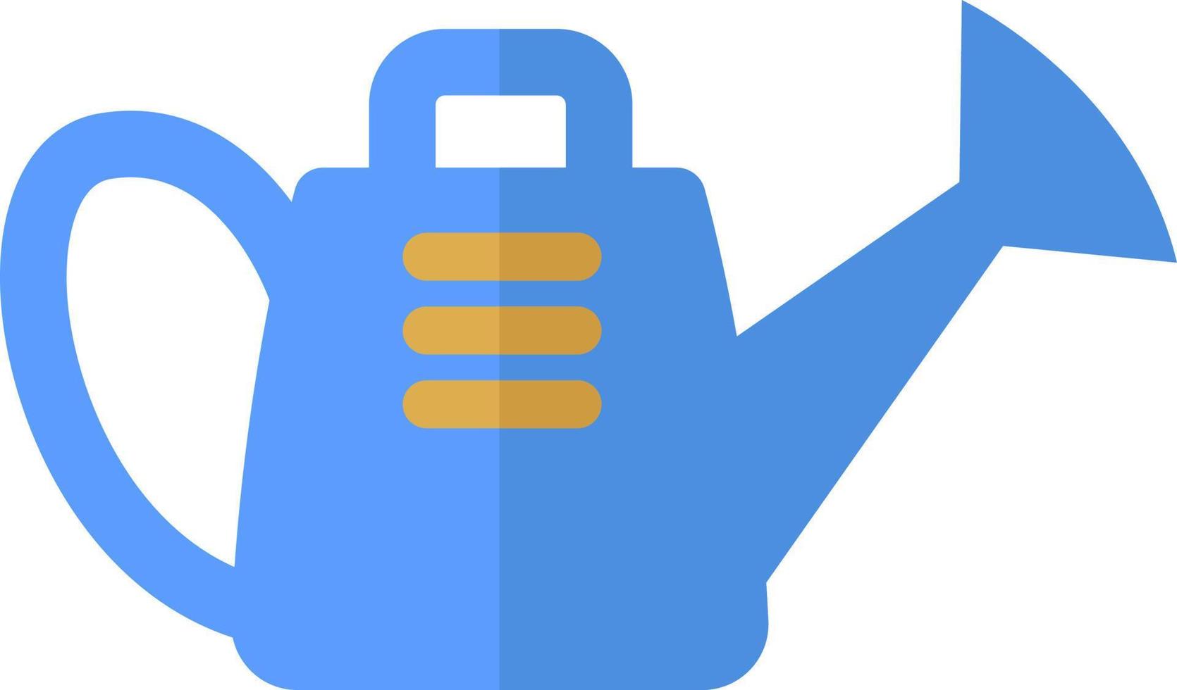 Blue watering can, icon illustration, vector on white background