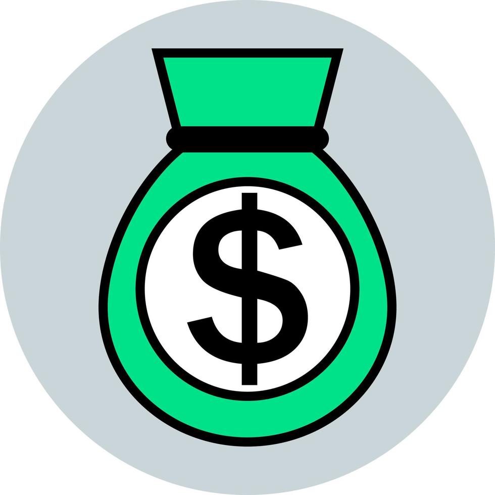 Money bag, illustration, vector, on a white background. vector