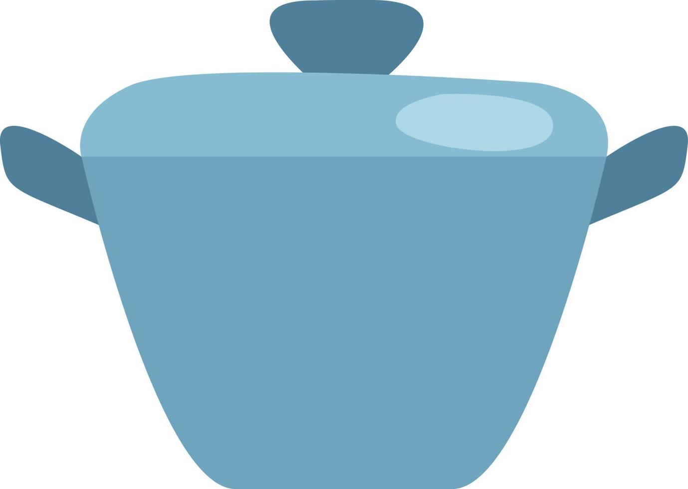 Blue pot with lid, illustration, vector, on a white background. vector