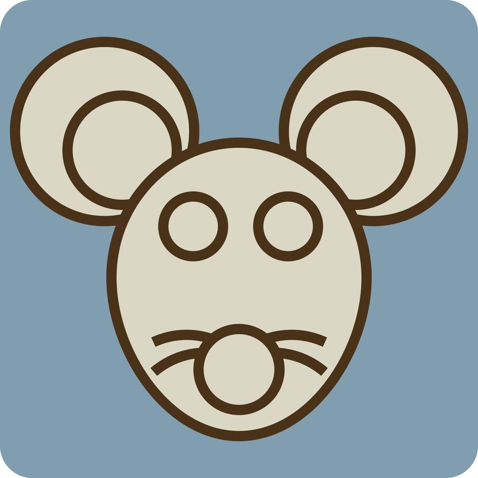 Brown mouse head, illustration, vector, on a white background. vector