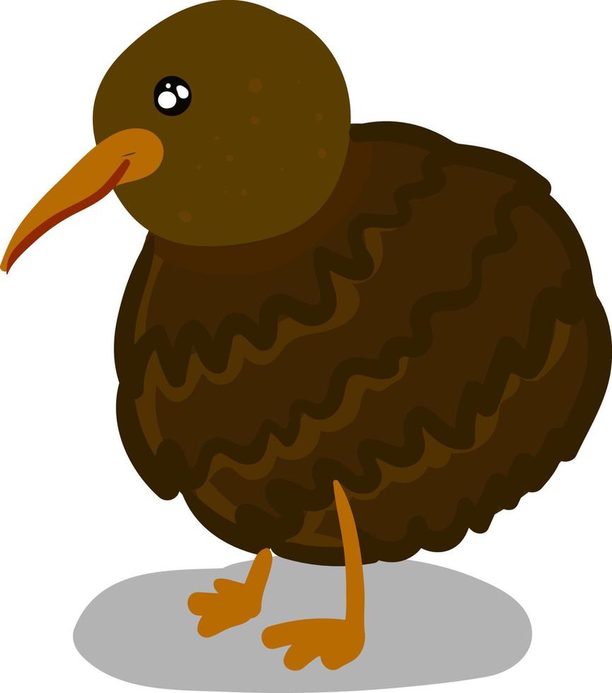 A happy kiwi bird, vector or color illustration.