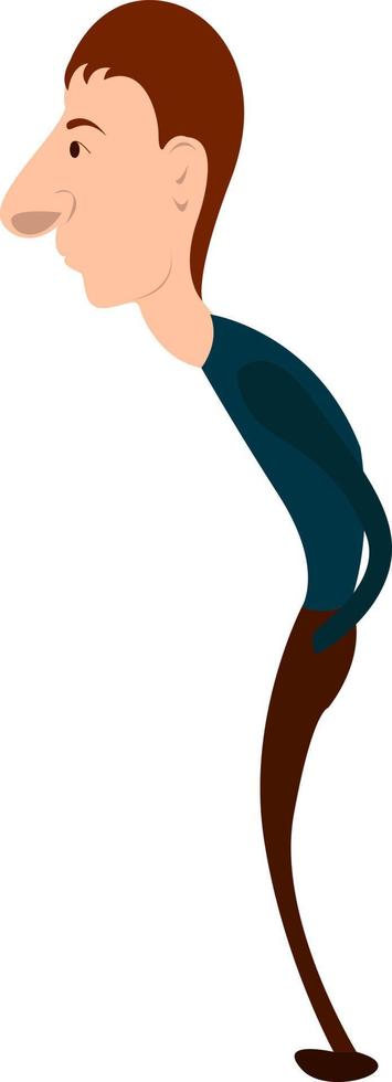 Thin man, illustration, vector on white background.