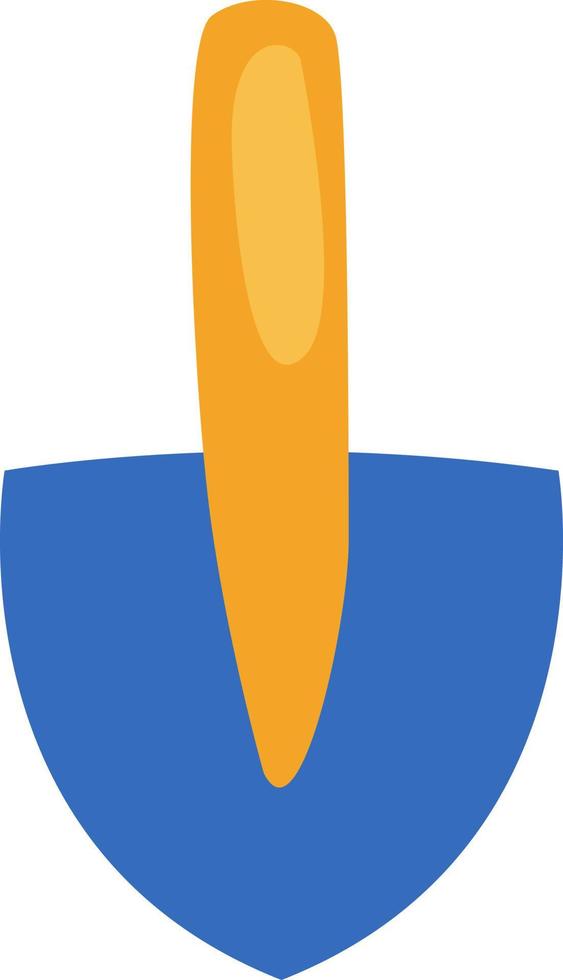 Blue camping showel, illustration, vector on a white background.