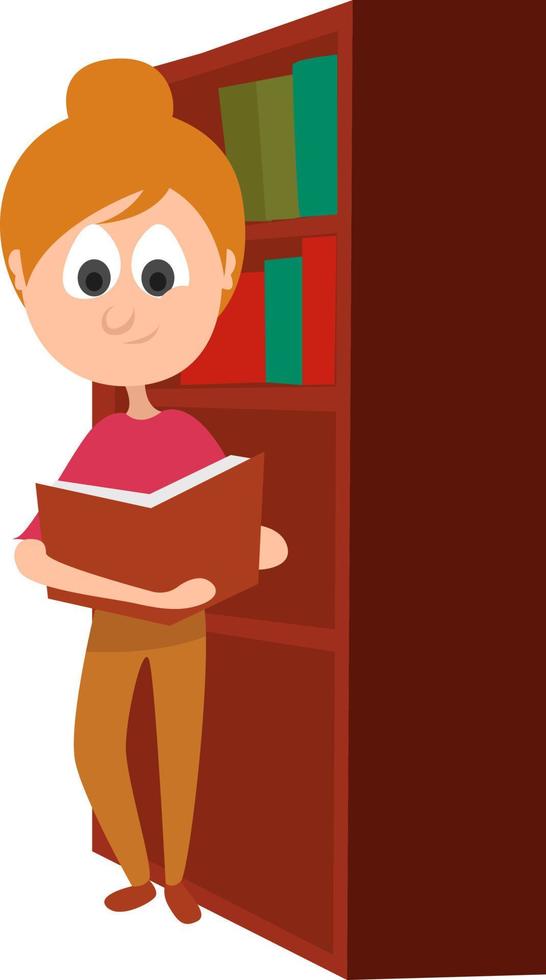 Book shop, illustration, vector on white background