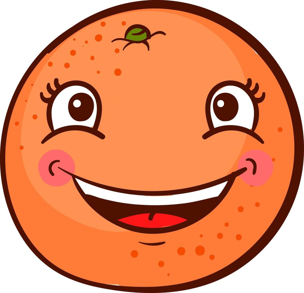 Smiling orange, illustration, vector on a white background.