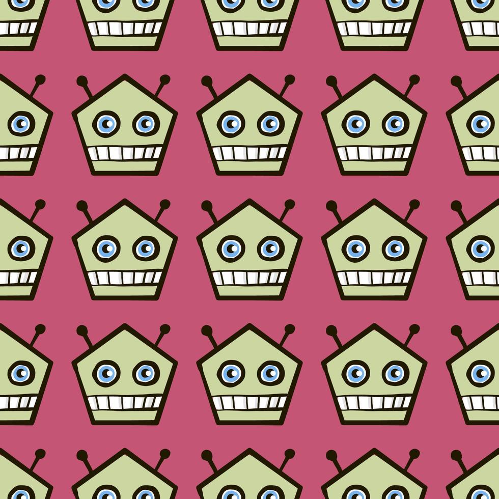 Face of a robot, illustration, vector on white background