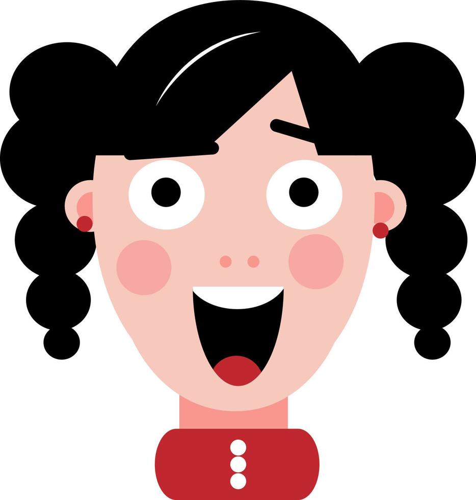 niña sorprendida, ilustración, vector sobre fondo blanco.