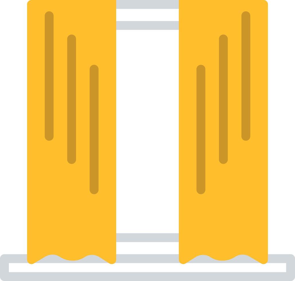 Two yellow curtains, illustration, vector, on a white background. vector