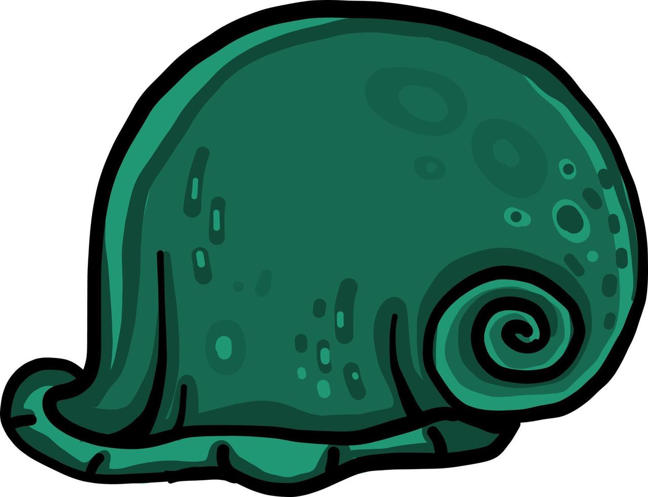 Green shell, illustration, vector on white background