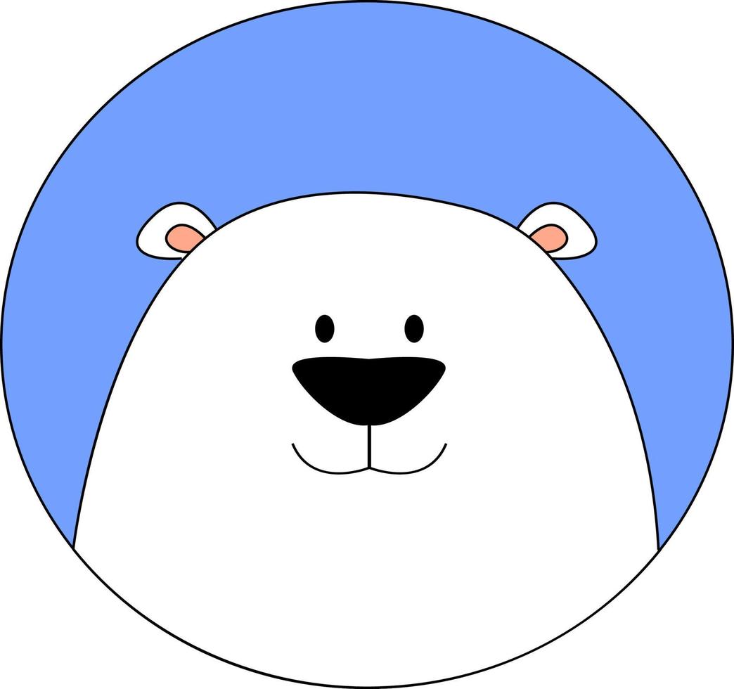 Happy polar bear, illustration, vector on white background