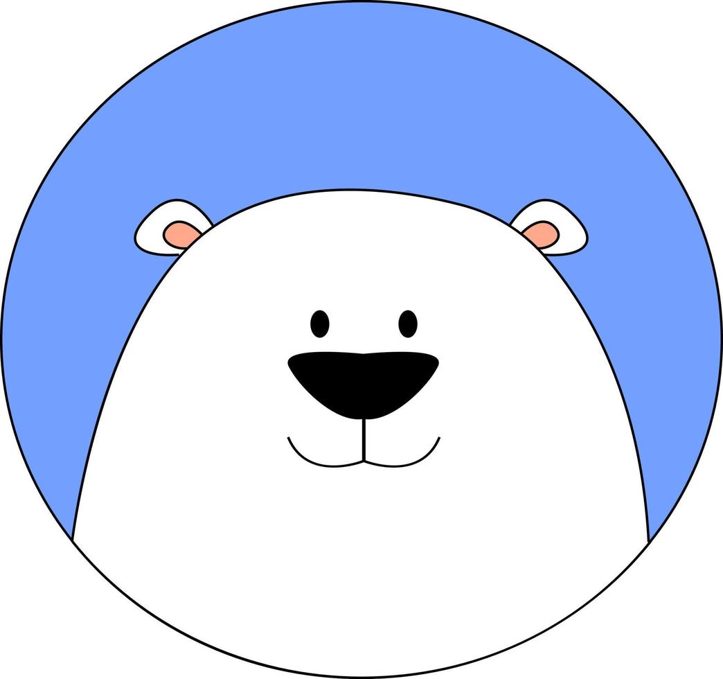 feliz oso polar, ilustración, vector sobre fondo blanco