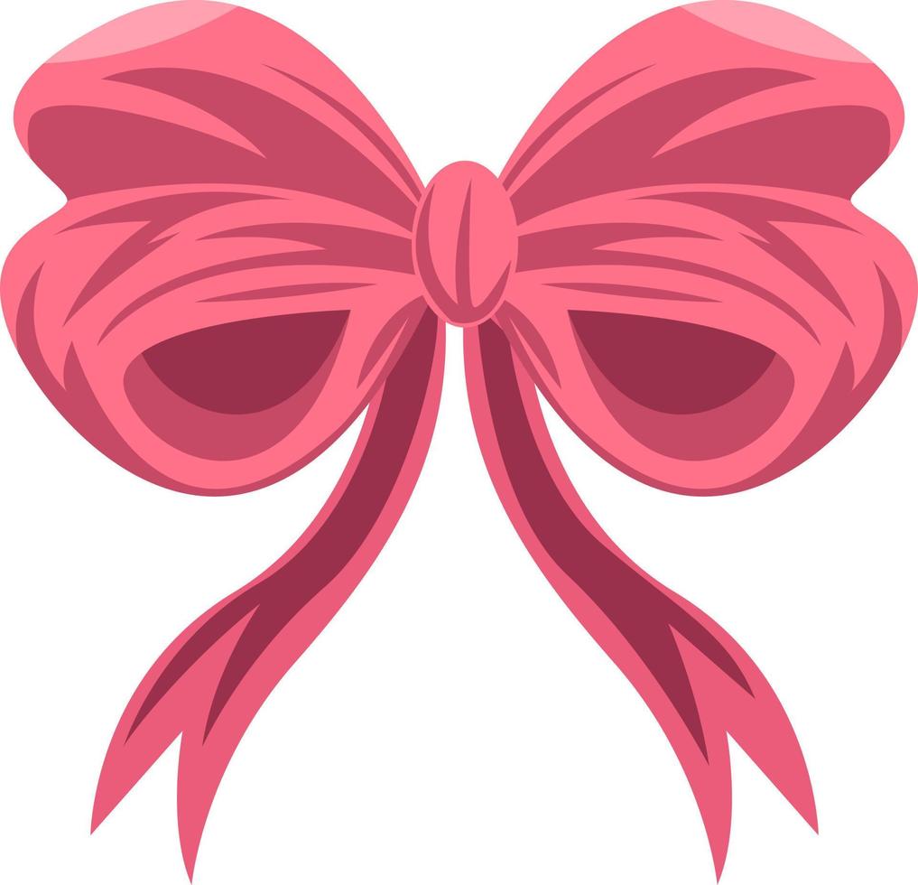 Pink girly ribbon vector illustration on a white background