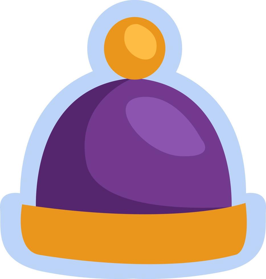 Winter purple hat, illustration, vector on a white background.