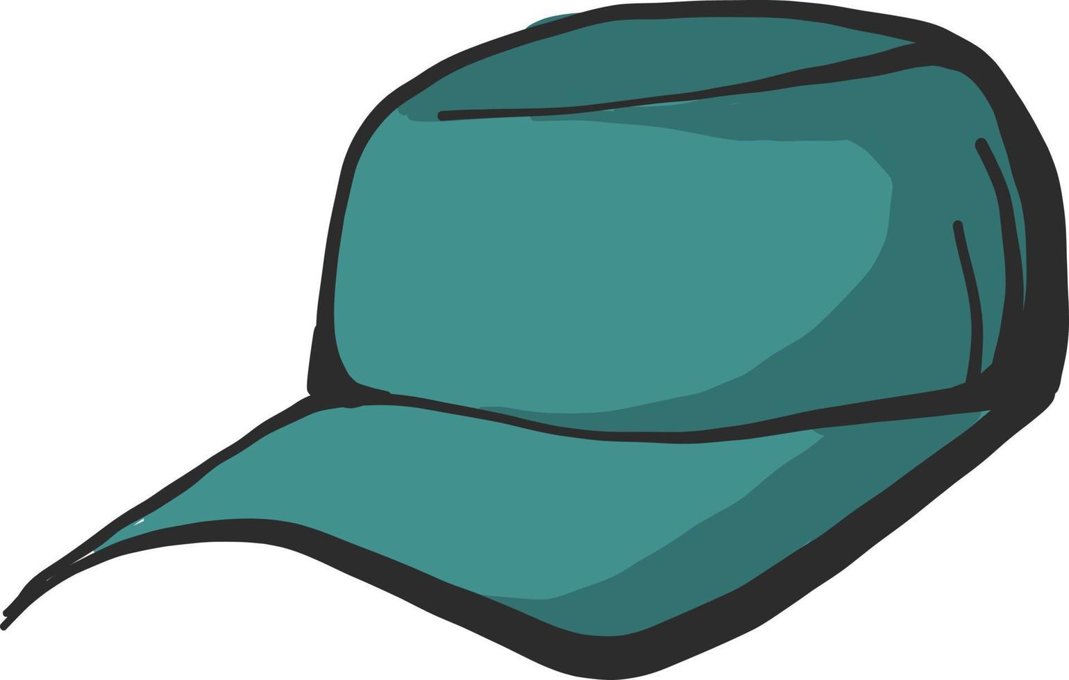 Green hat, illustration, vector on white background