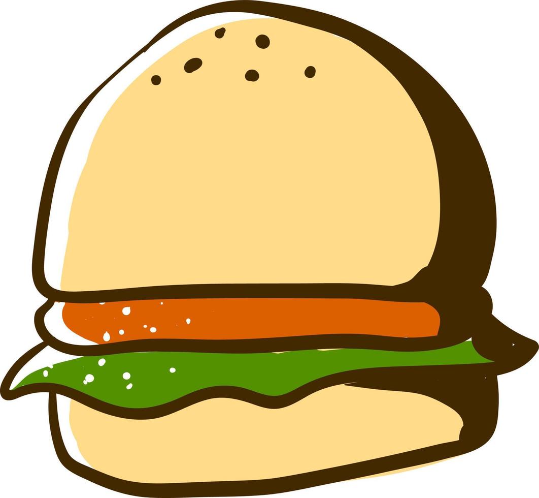 Flat burger, illustration, vector on white background.