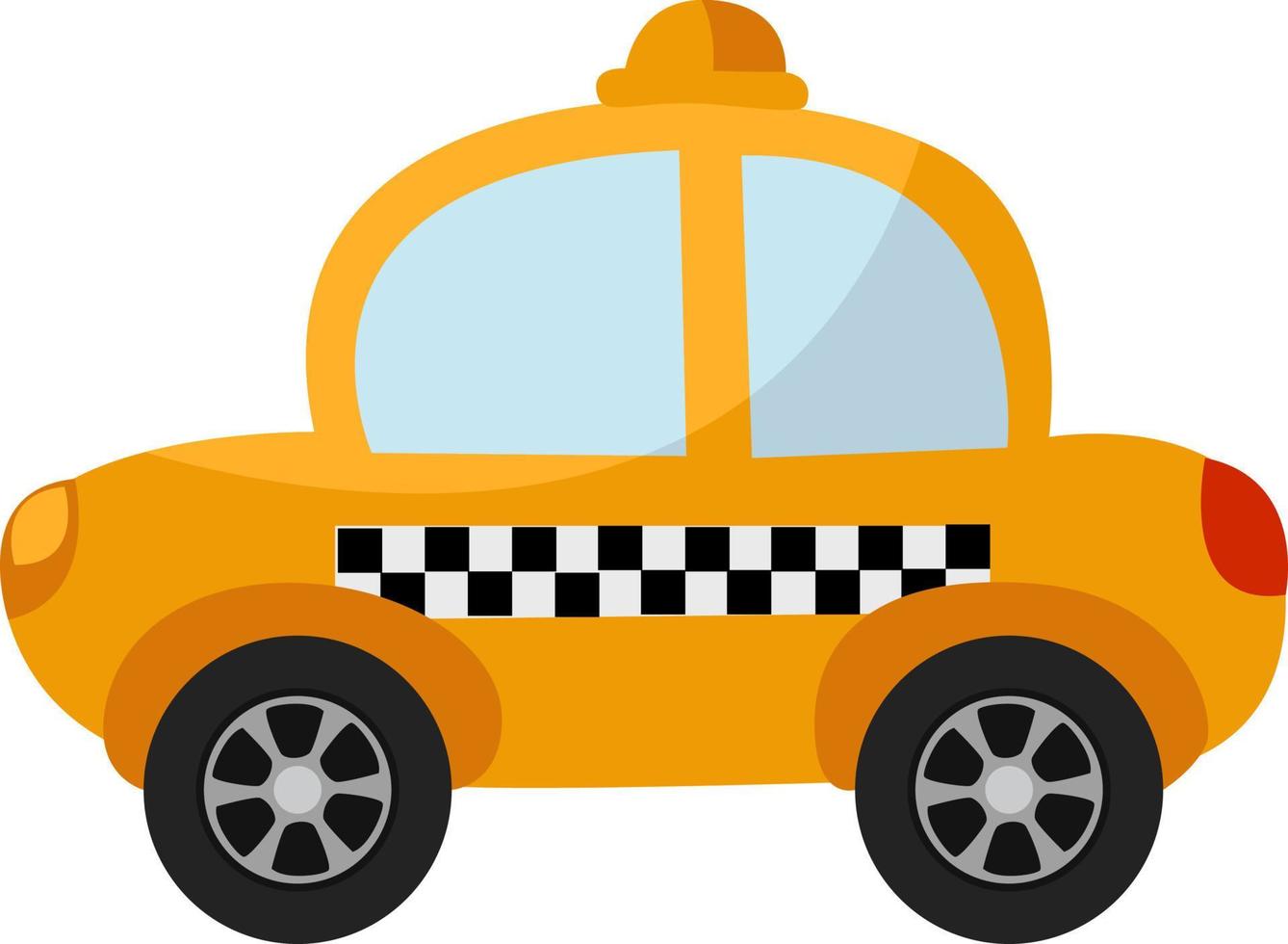 Yellow taxi , illustration, vector on white background