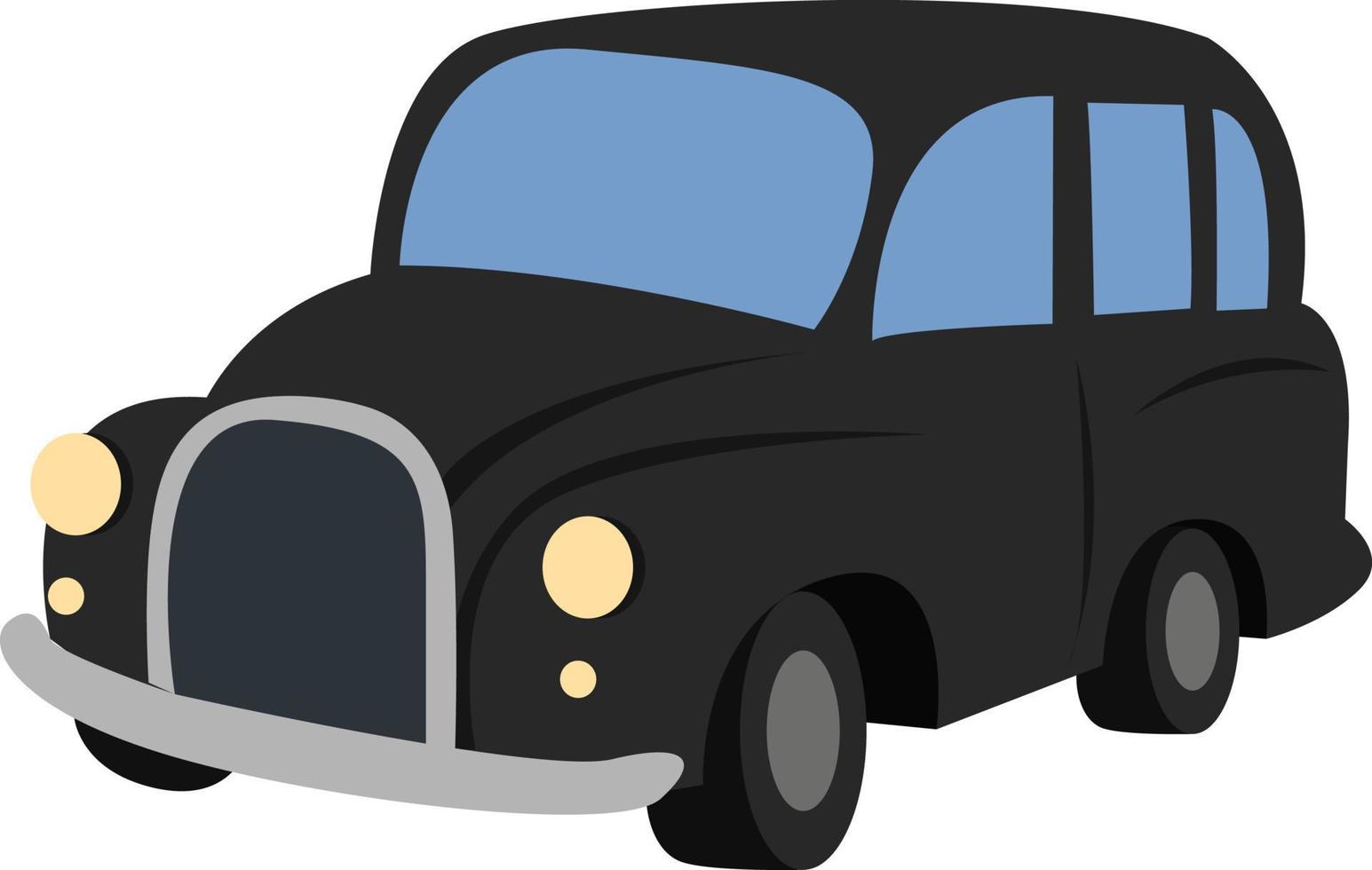 Black car, illustration, vector on white background.