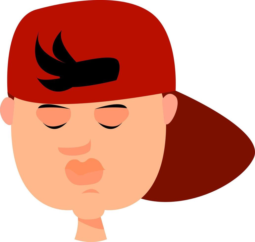 Boy with red hat, illustration, vector on white background.
