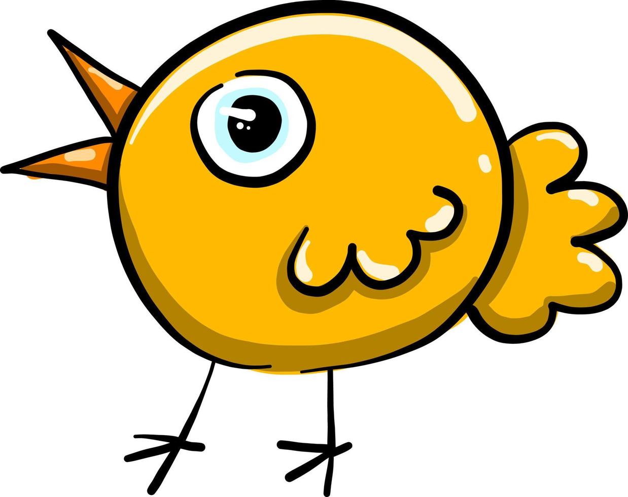 Yellow bird, illustration, vector on white background