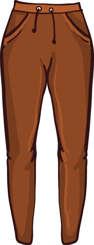 Brown pants, illustration, vector on white background.