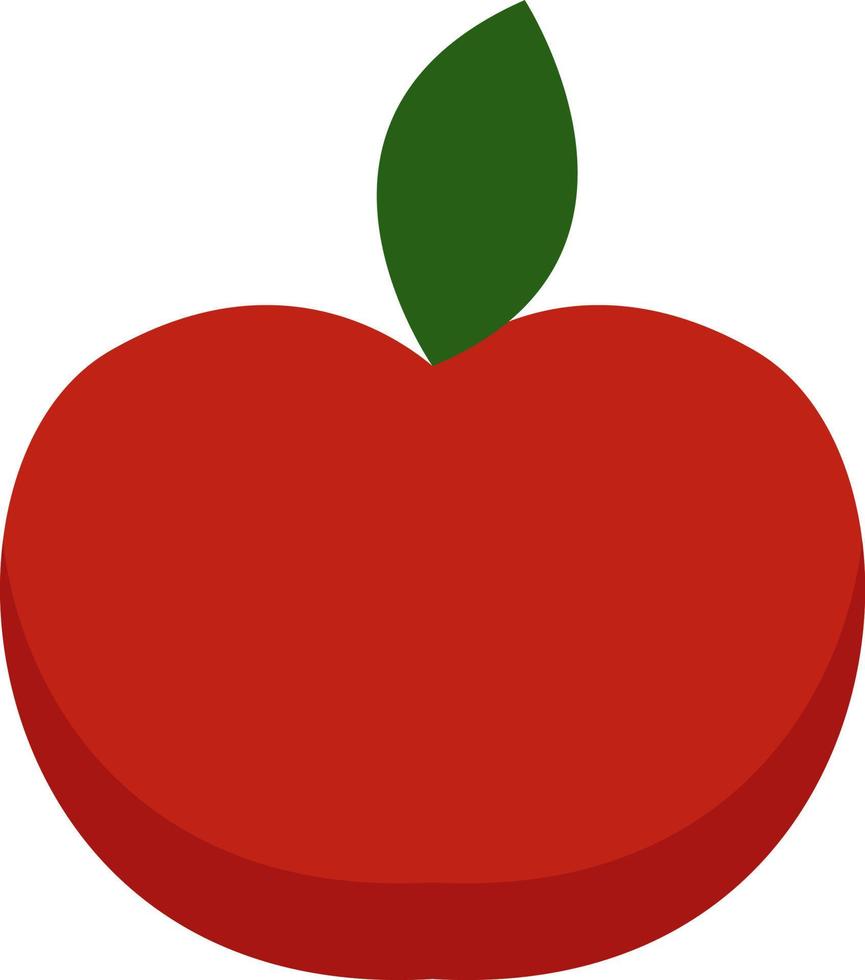 Red apple, illustration, vector on a white background.