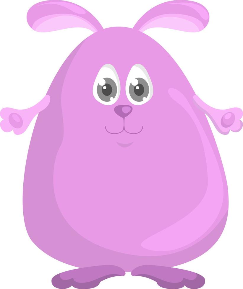 Fat rabbit, illustration, vector on white background