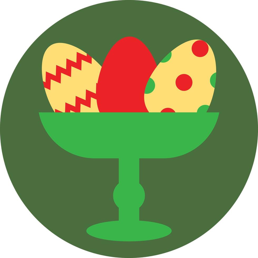 Easter egg in tray, illustration, vector, on a white background. vector