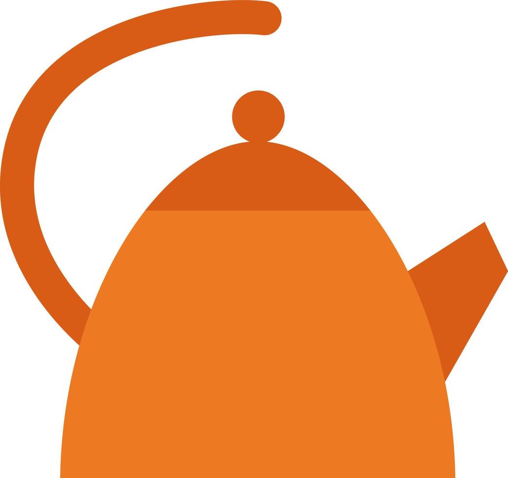 Orange teapot, illustration, vector on a white background